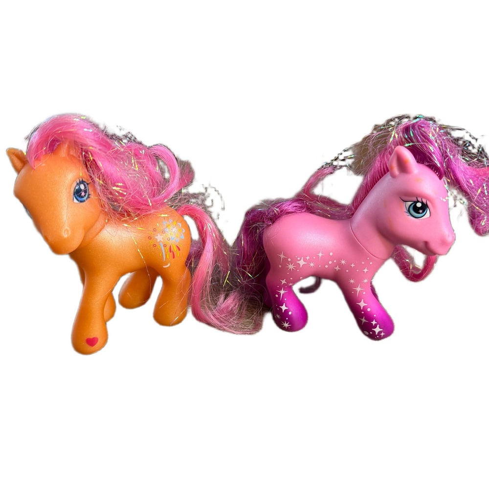 My Little Pony G3 Lot Sparkleworks Midnight Dream Orange Pink Tinsel Hair Hasbro